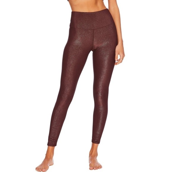 Beach Riot Ayla Legging Glitter Bitter Chocolate ribbed women’s size large - Picture 1 of 10